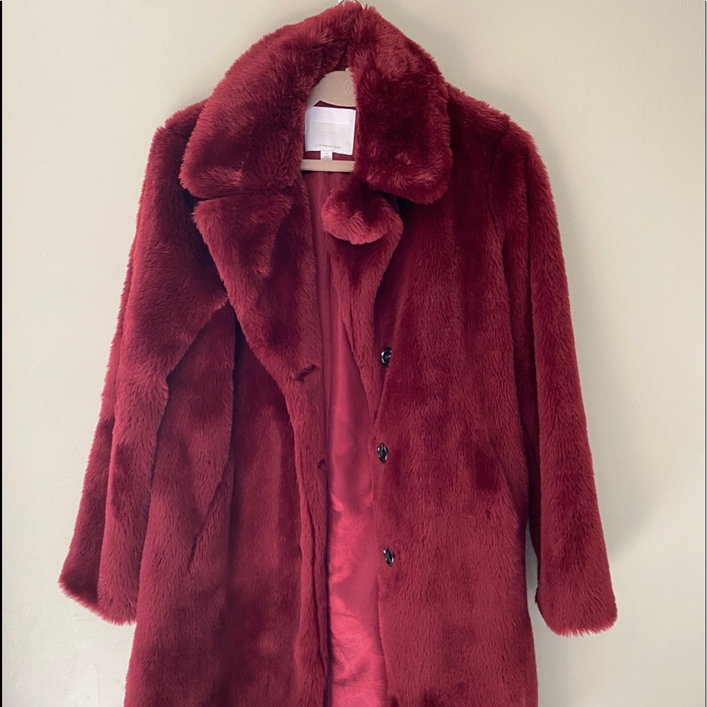 Anthropologie red velvet coat